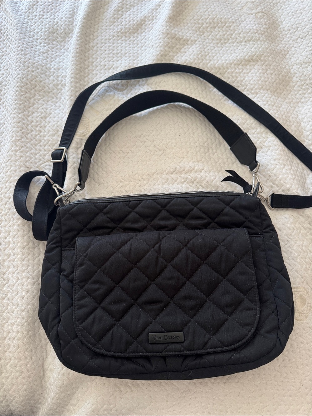Vera Bradley Black Quilted Crossbody Shoulder Bag